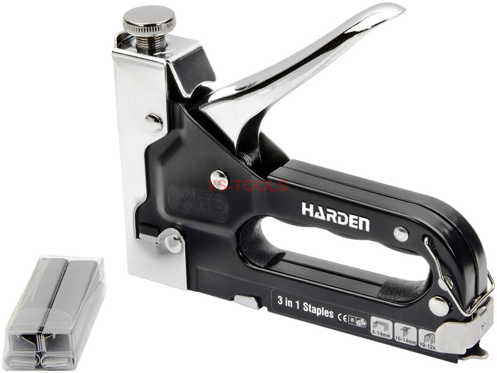 Heavy Duty Chrome 3 Way Stapler Staple Gun Nailer Crown UShape